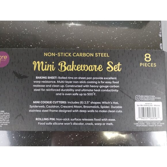 Core Kitchen 8 Piece Non Stick Halloween Mini Bakeware Set Carbon Steel New - Picture 4 of 4